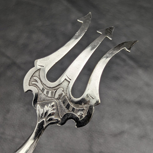 French antique sterling silver handle hors d'oeuvre cutlery set in case